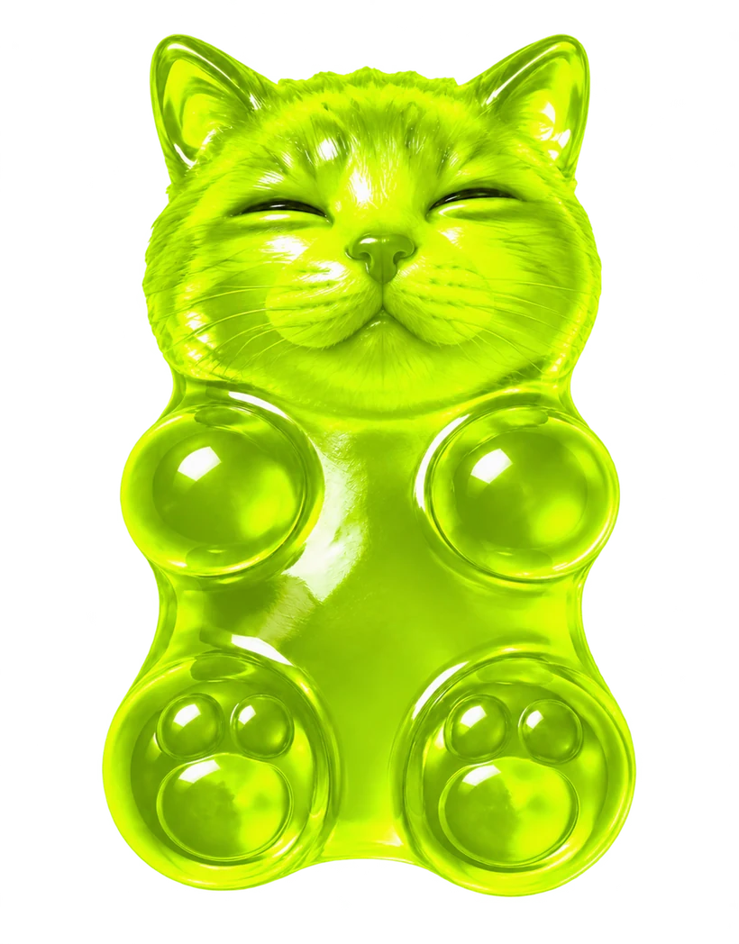 Chewy, one piece of lime jelly